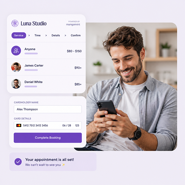 Book clients in seconds