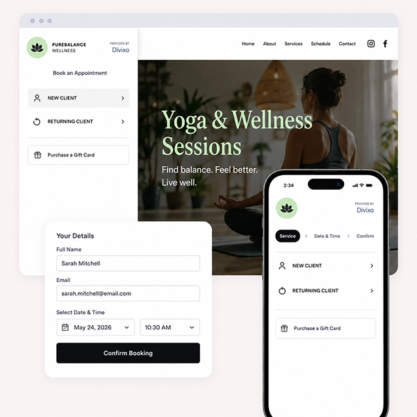 Let clients book anytime anywhere