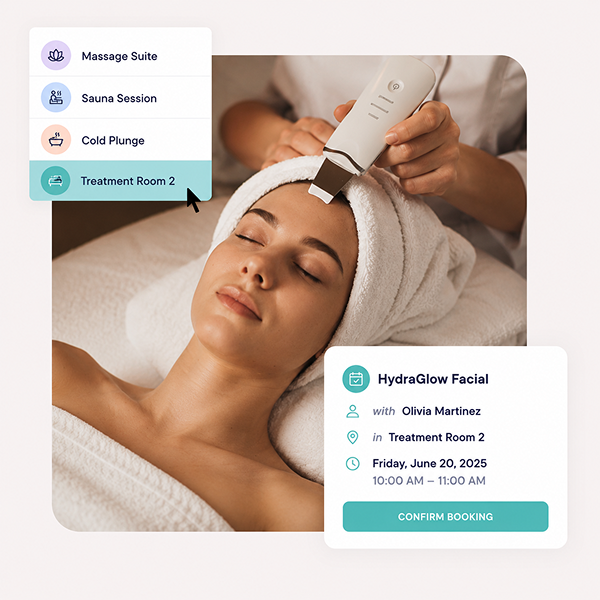 Let clients book services and wellness amenities online