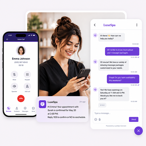 Stay connected through built in messaging